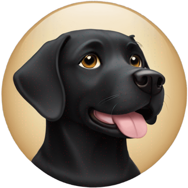 Black lab dog emoji