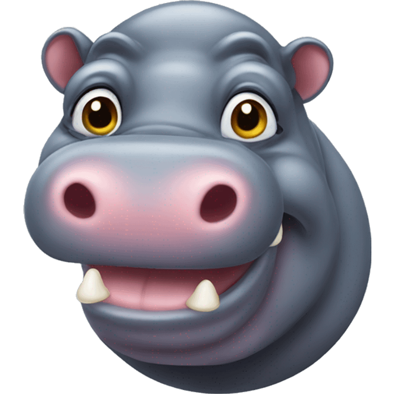 funny looking hippo emoji