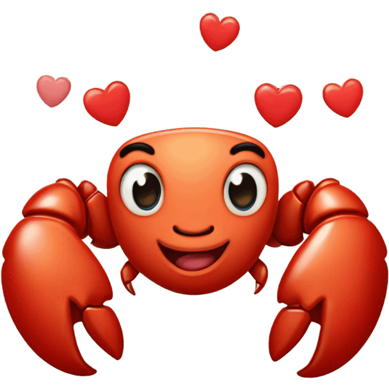 Cute Lobster and hearts emoji