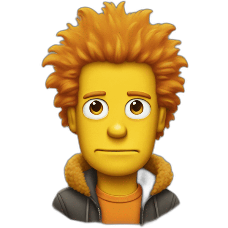 Bart Simpson with orange fluffy hair emoji