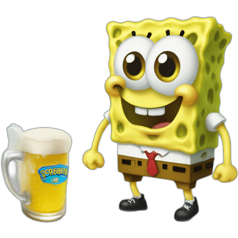 Spongebob drink beer emoji