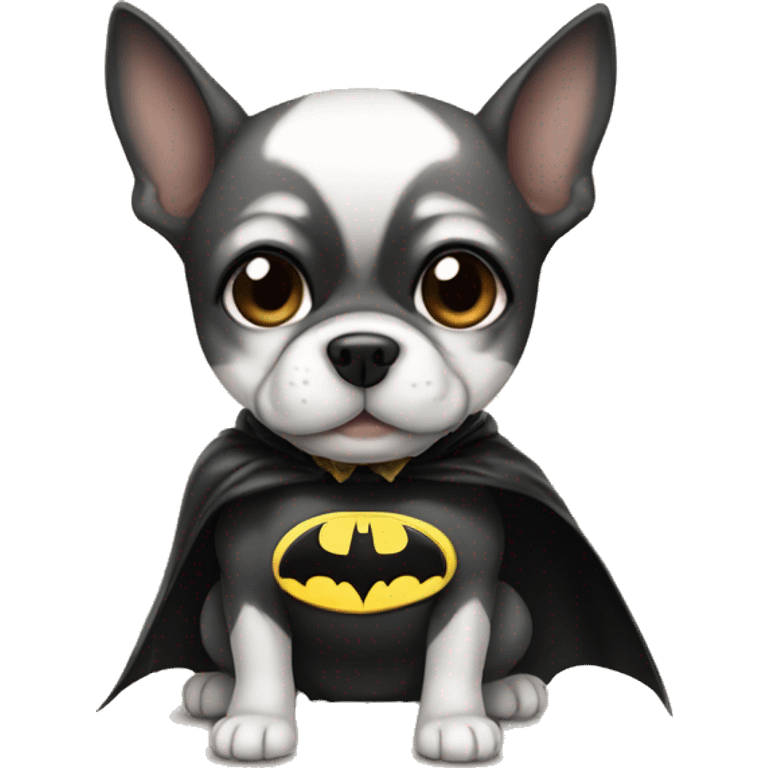 puppy dressed as batman emoji