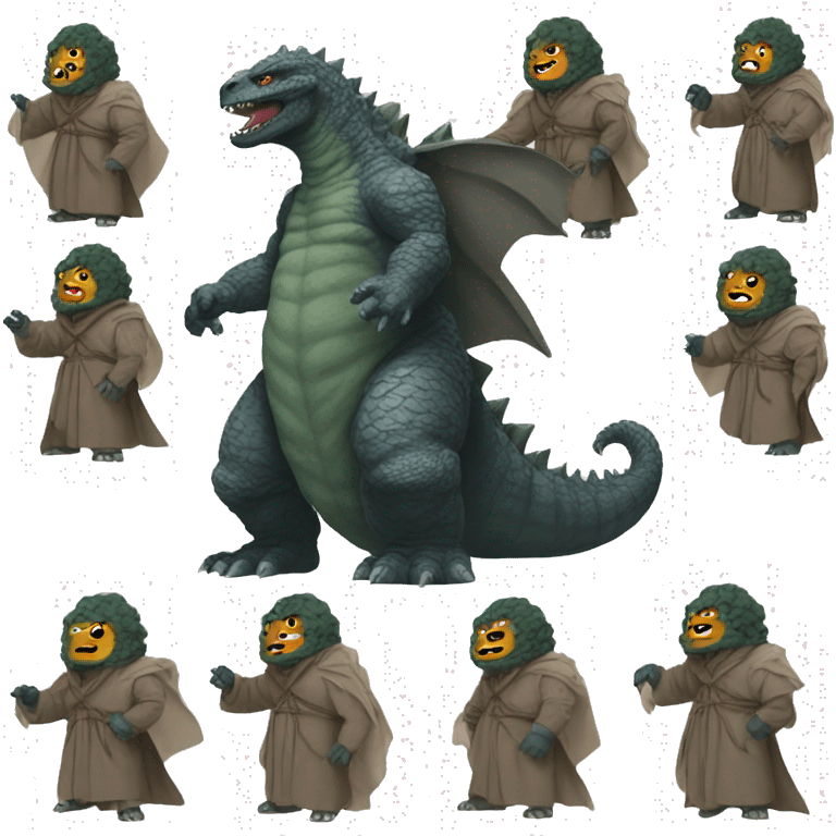 Godzilla dressed as Frodo  emoji