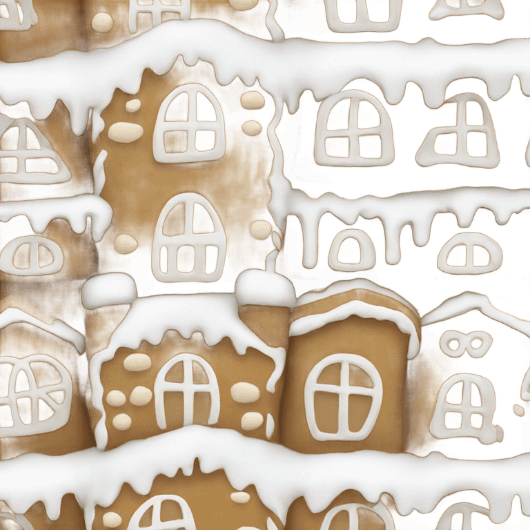 Simple White Gingerbread House emoji