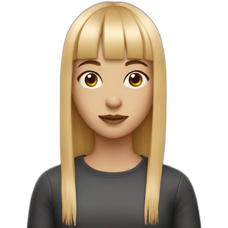 Girl with fringe emoji