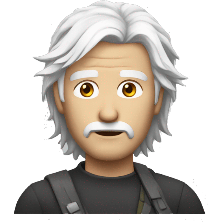 man face white hair, apocaliptic game emoji