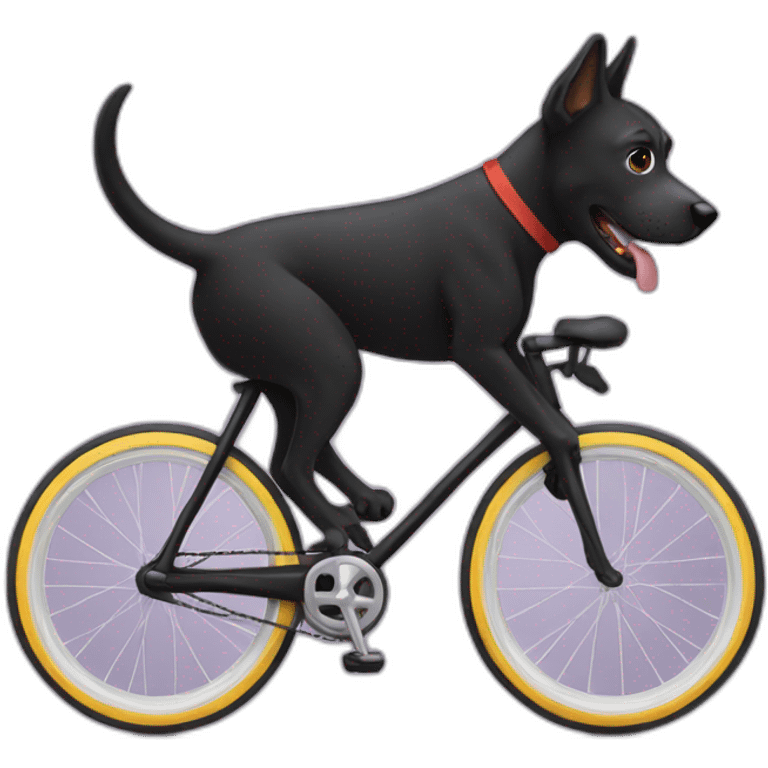 perro negro en bicicleta emoji