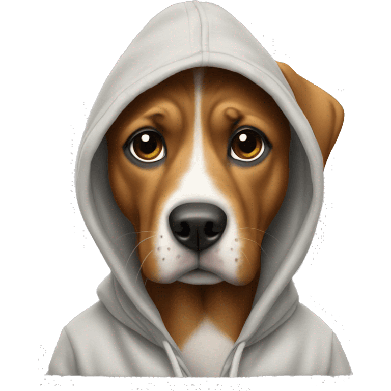 Dog wering å hoddie emoji