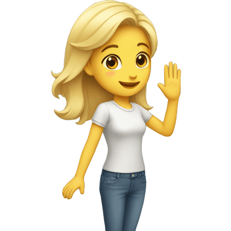 girl giving high five emoji