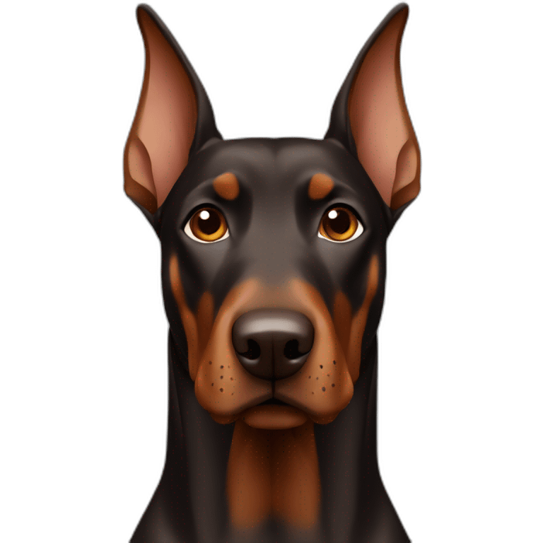 brown doberman with straight ears emoji