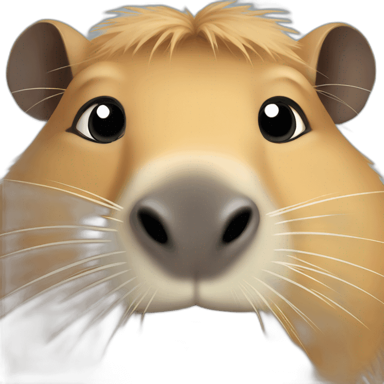 Capybara eyelashes cute blink emoji