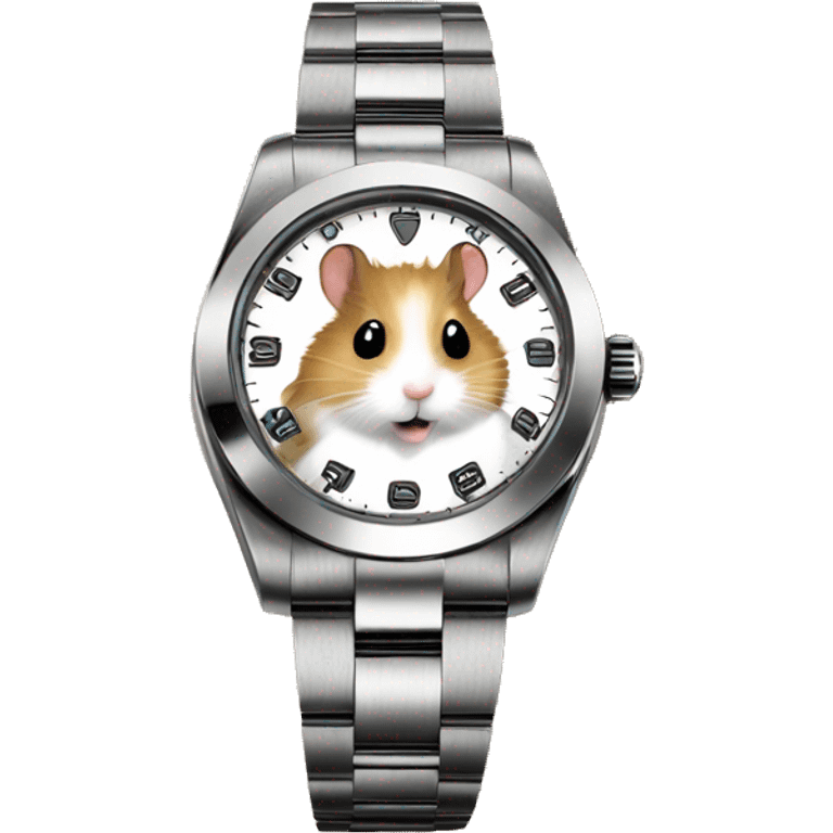 hamster shows what time it is on his rolex watch emoji