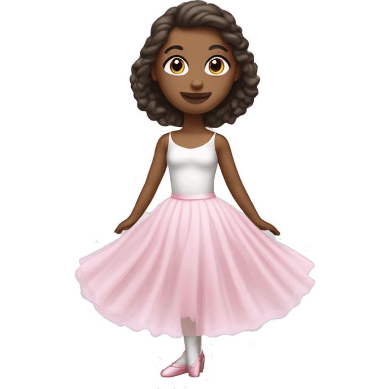 A ballerina with a big white skirt and pink shoes emoji