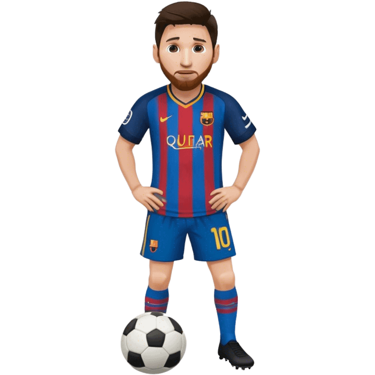 Lionel Messi with football at his feet emoji