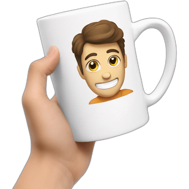 Writing a name on a mug emoji