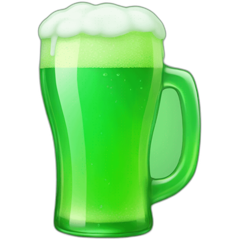 green fluorescent beer emoji