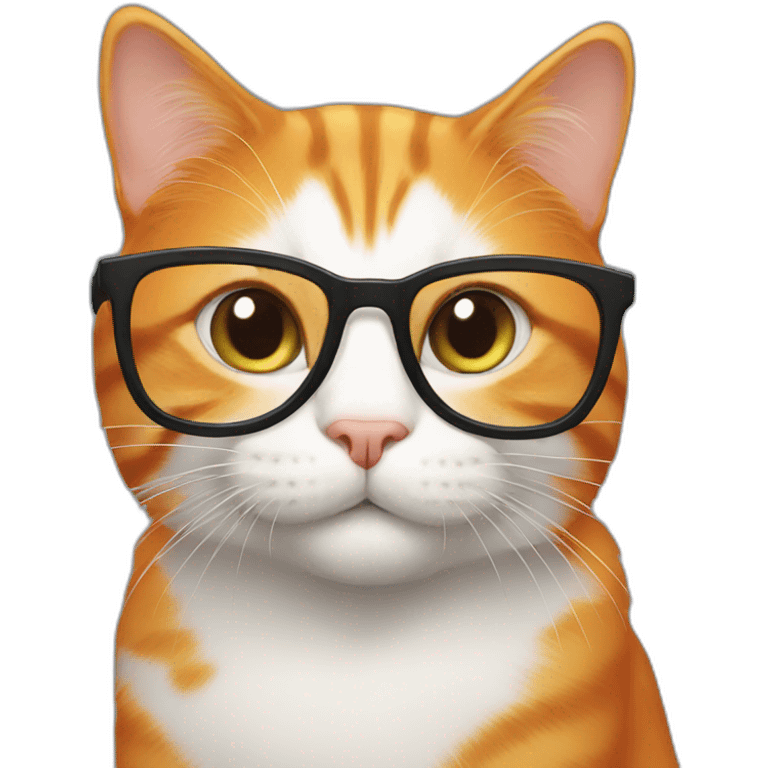 orange cat with glasses emoji