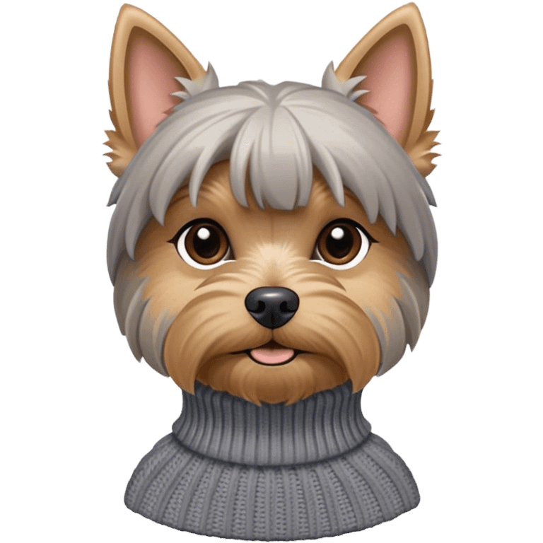 Grey Yorkshire terrier wearing a turtleneck sweater emoji