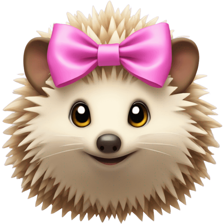 hedgehog with a pink bow emoji