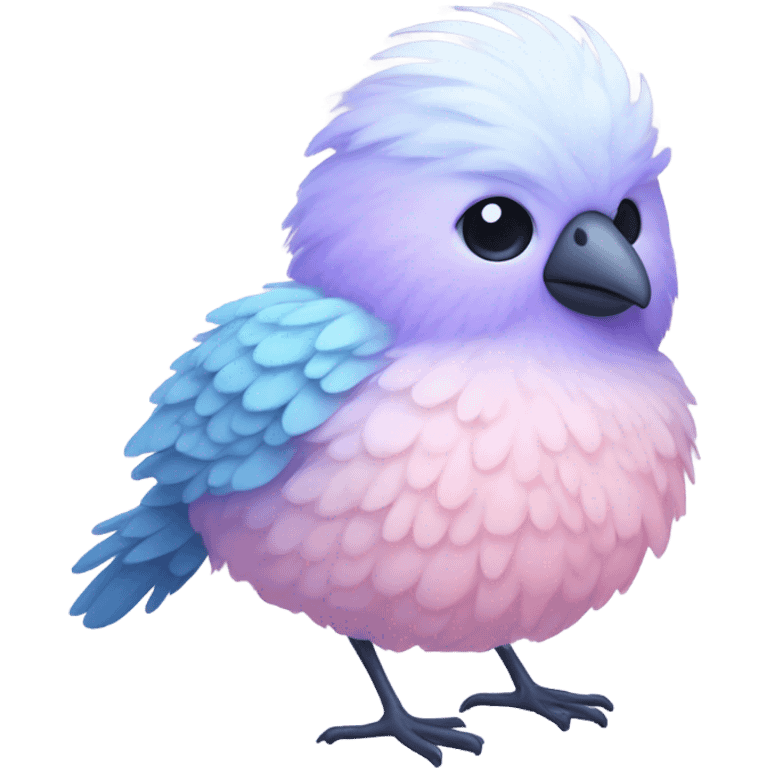 Cotton candy colored bird emoji