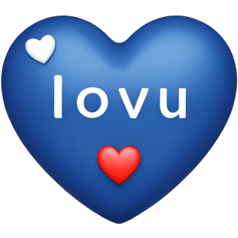 Dark Blue heart either the words I Love You Ry emoji