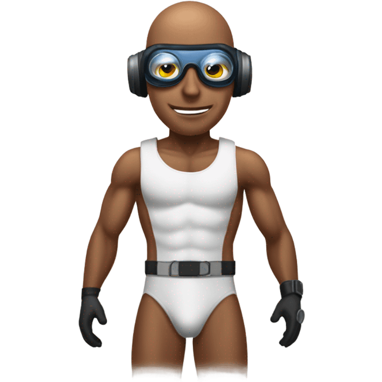 martian barman shirtless and goggles bald emoji