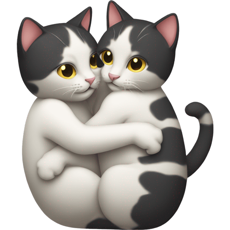 two cats hugging emoji