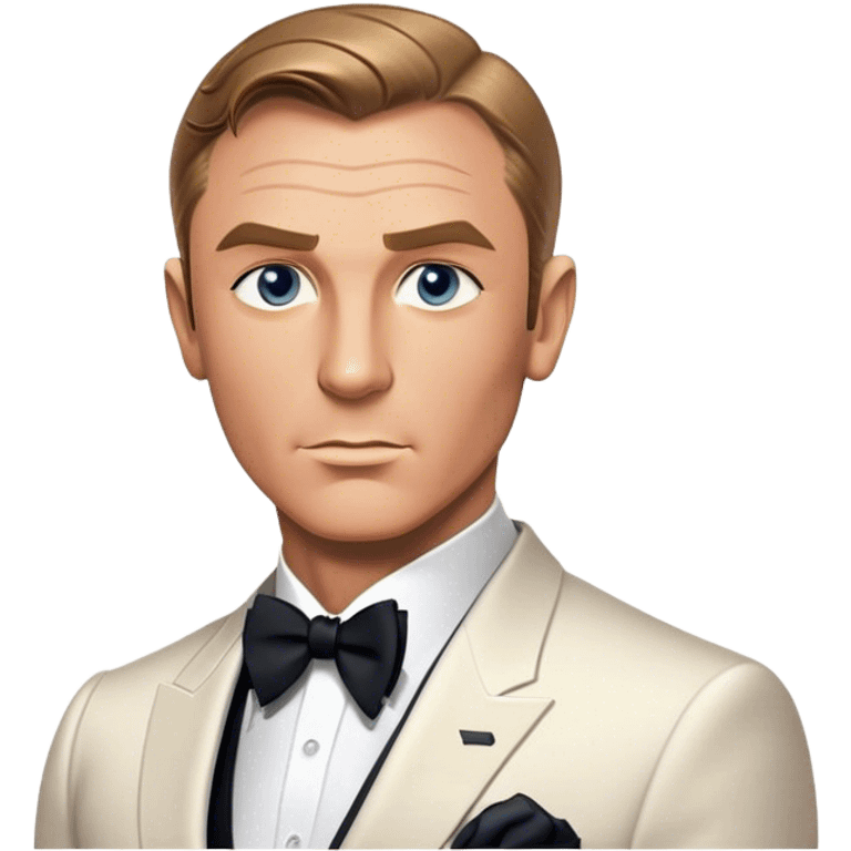 Cinematic Realistic James Bond Pop Culture Emoji, depicted with suave sophistication and dynamic action rendered with crisp details and cinematic lighting that capture his legendary cool. emoji