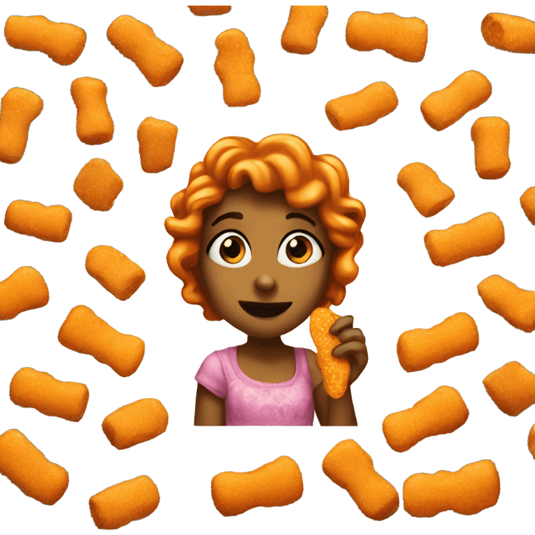 Cheeto girl eating sweet  emoji