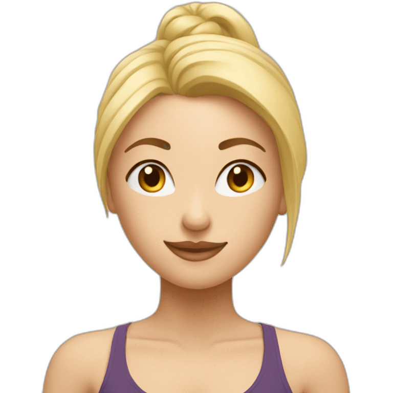 Yoga heart blonde emoji