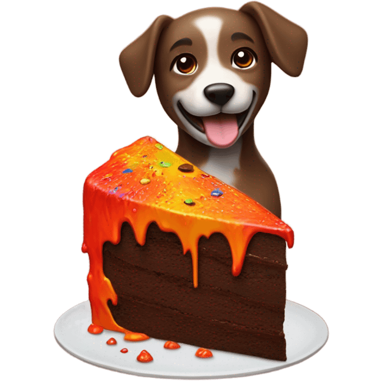 DOG EATING VOLCANO emoji