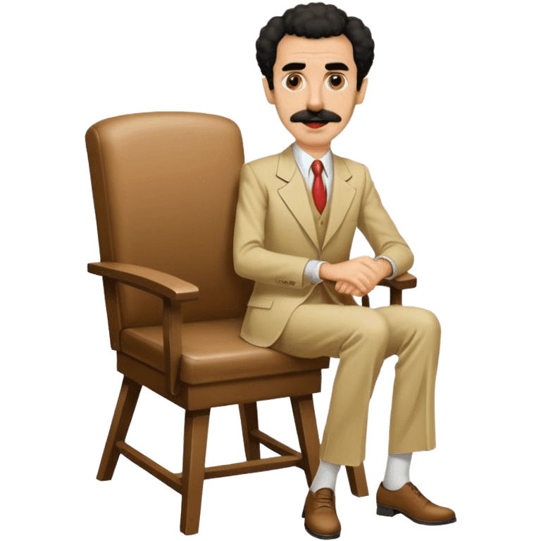 Borat sitting on small chair emoji