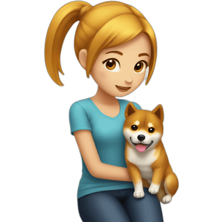 Girl with shiba inu emoji