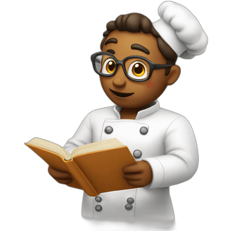 chef reading recipe book emoji