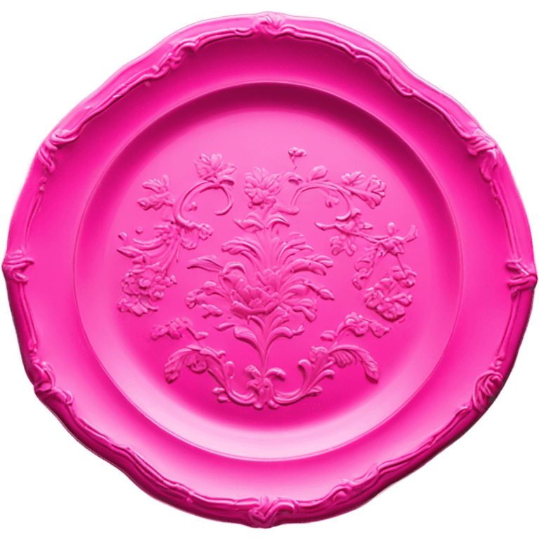 vintage rococo highly detailed hot pink plate emoji