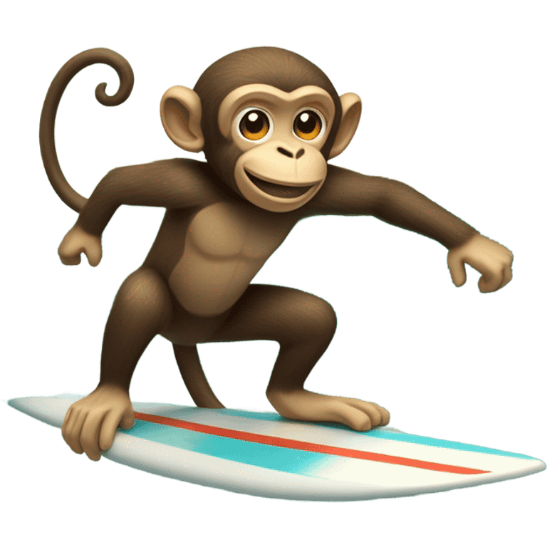 Monkey surf boarding emoji