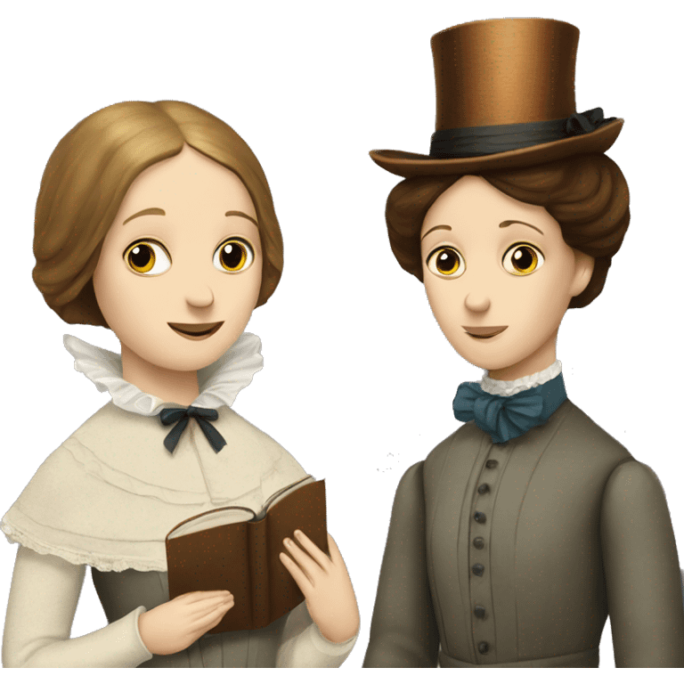 Charlotte Bronte and a butterfly emoji