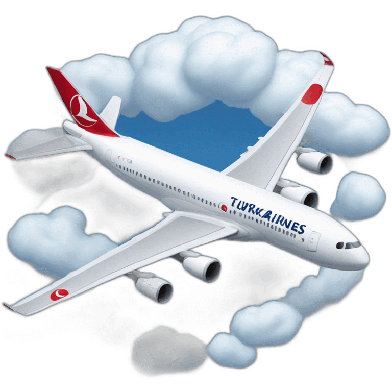 Turkish airlines’s airplane with clouds emoji