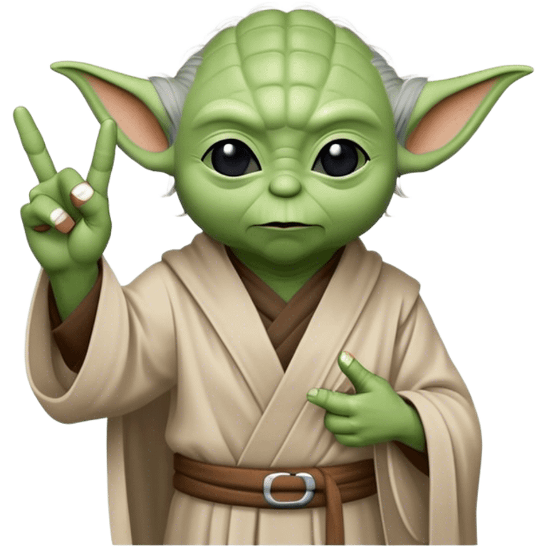 yoda holding up middle finger on one hand emoji