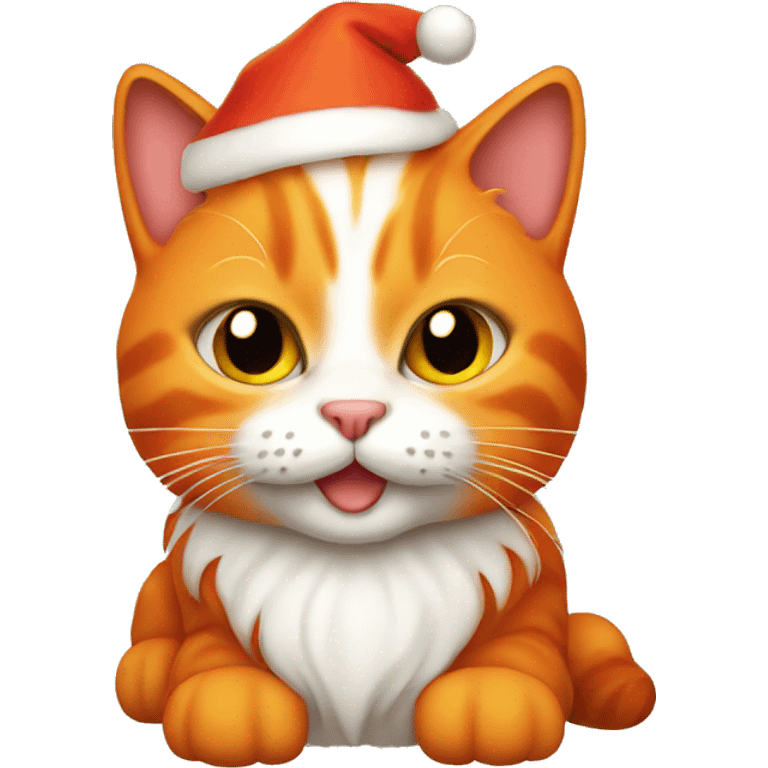 Orange Santa kitty emoji