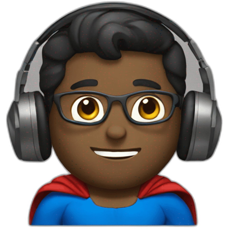 Superman with headphones emoji