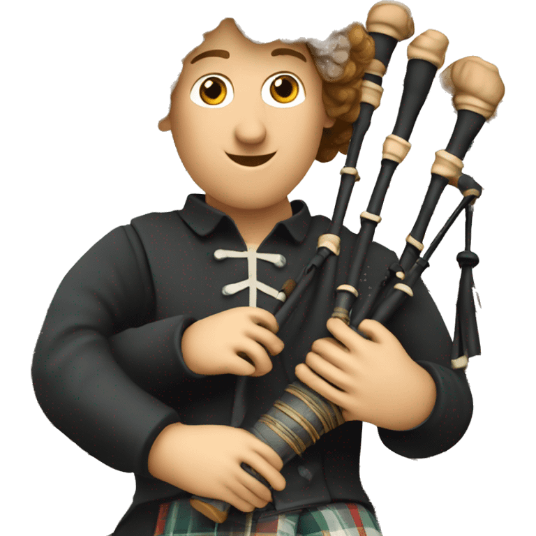 a bagpipe player from Brittany, with a realistic bagpipe emoji