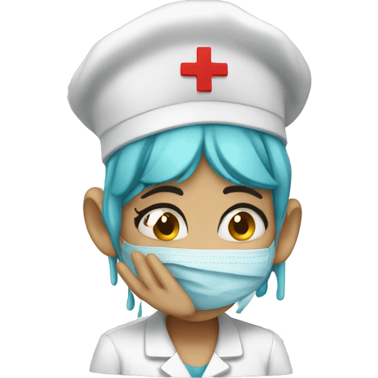 A nurse in tears crying  emoji