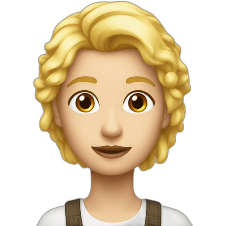 Blonďatá dívka s černým tričkem emoji