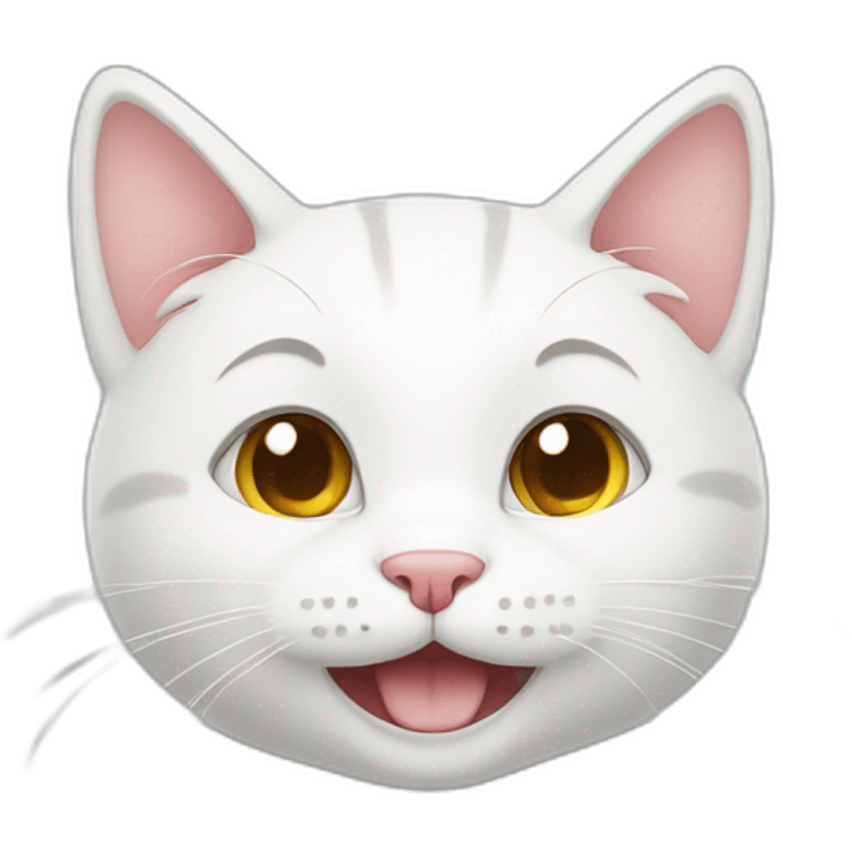 white kitty is happy emoji