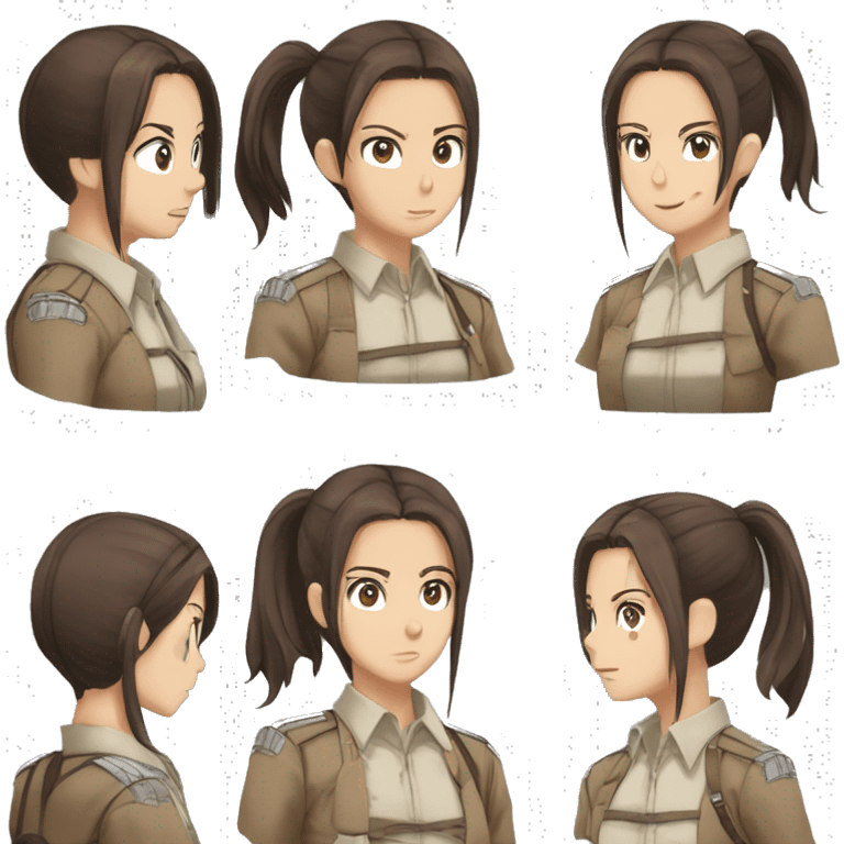 Sasha Braus brown hair hair in a ponytail anime attack on titan emoji