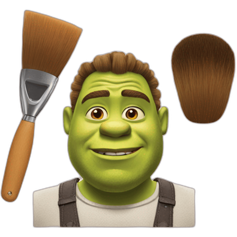 Shrek with a barber emoji