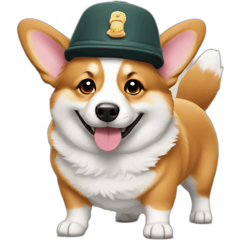 corgi wearing a ushanka hat emoji