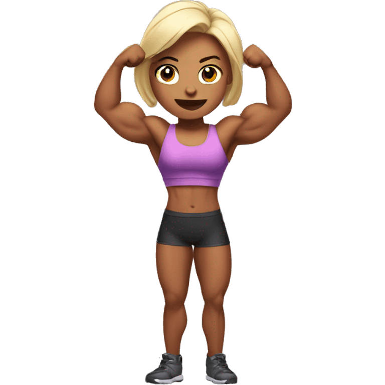 muscle girl flexing emoji