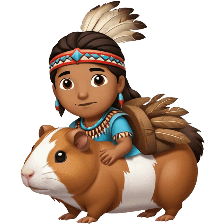 Native American riding Guinea pig  emoji